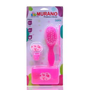 Kit Banho Colors c/ Prend. de Chupetas Escova/Pente/Sab. (Blister)
