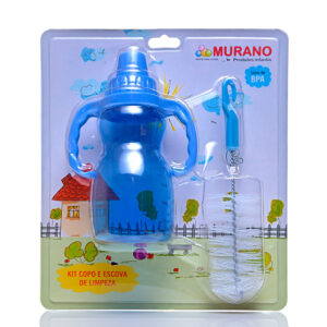 Kit Copo c/ Alça 300 ml c/ Escova de Limpeza